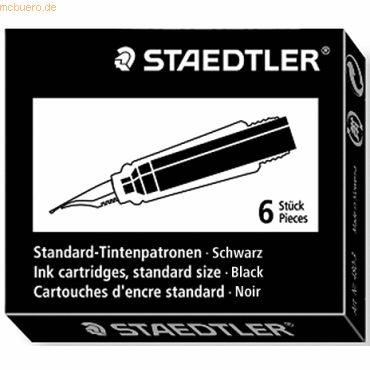 20 x Staedtler Tintenpatrone Standard-Format schwarz VE=6 Stück von Staedtler