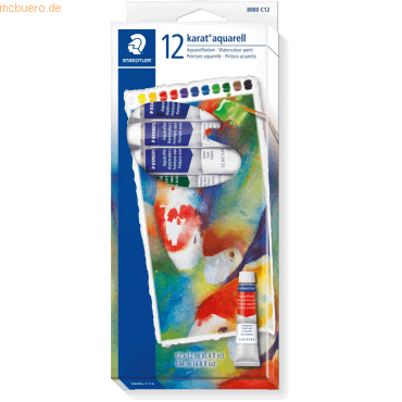 6 x Staedtler Aquarellfarbkasten karat aquarell 12 Farben a 12ml von Staedtler