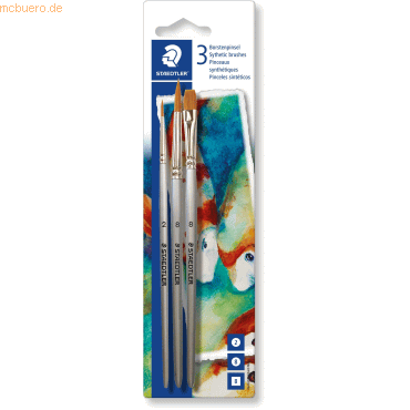 6 x Staedtler Borstenpinsel Synthetik Set mit 3 Pinseln von Staedtler