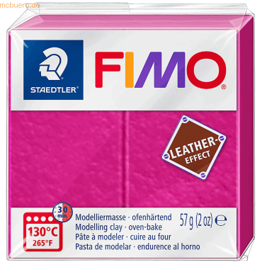 6 x Staedtler Modelliermasse Fimo Kunststoff 57g leather-effekt beere von Staedtler