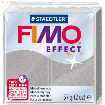 6 x Staedtler Modelliermasse Fimo effect pearl silver 57g von Staedtler