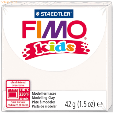 8 x Staedtler Modelliermasse Fimo Kids weiß 42g von Staedtler