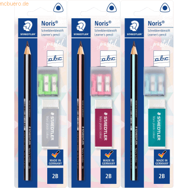 9 x Staedtler Schreibgeräteset Noris 119 Pastel Line 2B VE=1 Bleistift von Staedtler