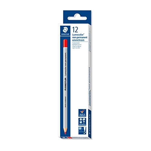 STAEDTLER 108-2 Lumocolor omnichrom Trockenmarker, 12 Stück im Kartonetui non-permanent, rot STAEDTLER 108-2 Lumocolor omnichrom Trockenmarker, 12 Stück im Kartonetui non-permanent, rot von STAEDTLER