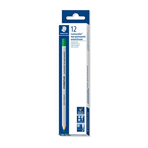 STAEDTLER 108-5 Lumocolor omnichrom Trockenmarker,non-permanent, grün, 12 von Staedtler