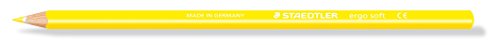 STAEDTLER 157-1ergo soft Farbstift, ergonomische Dreikantform, rutschfeste Soft-Oberfläche, 12 Stück im Kartonetui, gelb von Staedtler