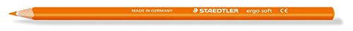 STAEDTLER 157-4 ergo soft Farbstift, ergonomische Dreikantform, rutschfeste Soft-Oberfläche, 12 Stück im Kartonetui, orange von Staedtler