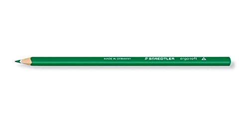 STAEDTLER 157-5 ergo soft Farbstift, ergonomische Dreikantform, rutschfeste Soft-Oberfläche, grün, 12 Stück (1er Pack) von Staedtler