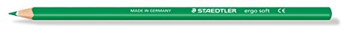 STAEDTLER 157-52 ergo soft Farbstift, ergonomische Dreikantform, rutschfeste Soft-Oberfläche, 12 Stück im Kartonetui, saftgrün von Staedtler