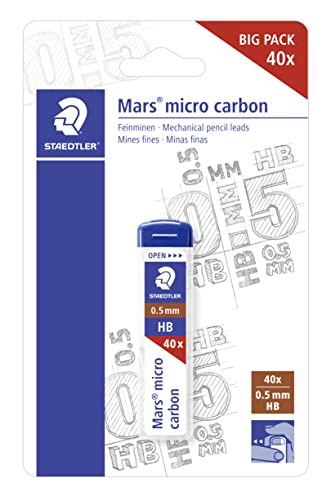 STAEDTLER 25505HBBKD Mars Micro Feinminen Minendurchmesser 0.5 mm, HB soft, Blisterkarte mit 1 Stück STAEDTLER 25505HBBKD Mars Micro Feinminen Minendurchmesser 0.5 mm, HB soft, Blisterkarte mit 1 Stück von STAEDTLER