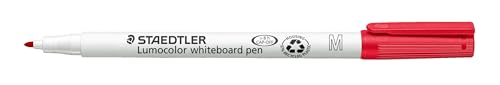 STAEDTLER 301-2 Lumocolor Whiteboardstift M-Spitze circa 1.0 mm, 10 Stück im Kartonetui, rot von Staedtler
