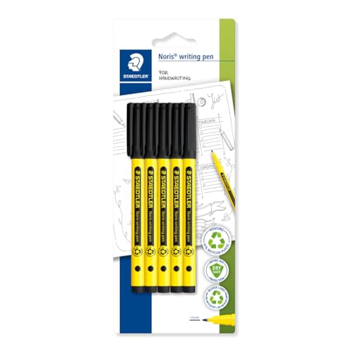 STAEDTLER 307-9 BK5 Noris Handschriftstift, Schwarz, 5 Stück von STAEDTLER