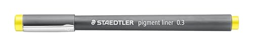STAEDTLER 308 03-10 Fineliner pigment liner (0,3 mm Strichbreite, hohe Qualität, Pigmenttinte, dokumentenecht, lichtbeständig) Farbe gelb von Staedtler