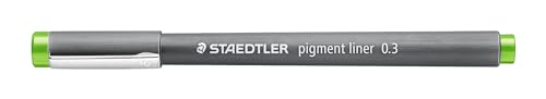 STAEDTLER 308 03-51 Fineliner pigment liner ( 0,3 mm Strichbreite, hohe Qualität, Pigmenttinte, dokumentenecht, lichtbeständig) Farbe hellgrün von Staedtler