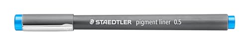 STAEDTLER 308 05-30 Fineliner pigment liner (0,5 mm Strichbreite, hohe Qualität, Pigmenttinte, dokumentenecht, lichtbeständig) Farbe hellblau von Staedtler
