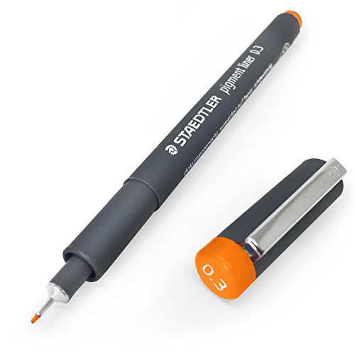 STAEDTLER 308 Pigment Liner Fineliner – 0,3 mm – einzeln – orange von Staedtler