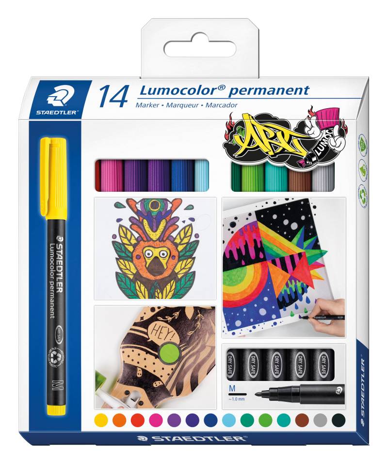 STAEDTLER 317C14 - Permanent-Universalstift M, Set, 14 Farben von Staedtler