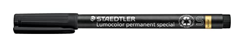 STAEDTLER 319 S-9 Folienstift Lumocolor special S-Spitze, circa 0.4 mm, permanent, 10 Stück im Kartonetui, schwarz von Staedtler