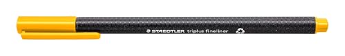 STAEDTLER 334-110 Triplus Fineliner (Dreikant, Superfeine, Metallgefasste Spitze, Linienbreite ca. 0,3 mm, 10 Stück) sonnengelb von Staedtler