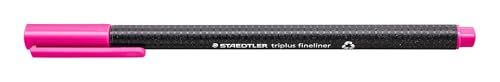 STAEDTLER 334-20 Triplus Fineliner (Dreikant, Superfeine, Metallgefasste Spitze, Linienbreite ca. 0,3 mm, 10 Stück) magenta von Staedtler