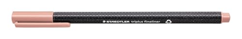 STAEDTLER 334-26 Fineliner triplus (ergonomische Dreikantform, hohe Qualität, superfeine Spitze, Linienbreite 0,3 mm, Set mit 10 Stück) altrosa von STAEDTLER