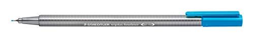 STAEDTLER 334-37 Triplus Fineliner (Dreikant, Superfeine, Metallgefasste Spitze, Linienbreite ca. 0,3 mm, 10 Stück) ultramarinblau von Staedtler