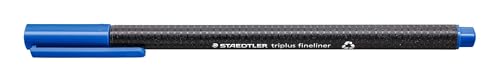 STAEDTLER 334-37 Triplus Fineliner (Dreikant, Superfeine, Metallgefasste Spitze, Linienbreite ca. 0,3 mm, 10 Stück) ultramarinblau von Staedtler