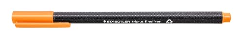 STAEDTLER 334-43 Triplus Fineliner (Dreikant, Superfeine, Metallgefasste Spitze, Linienbreite ca. 0,3 mm, 10 Stück) hellorange von STAEDTLER
