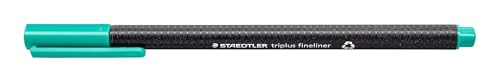 STAEDTLER 334-54 Triplus Fineliner (Dreikant, Superfeine, Metallgefasste Spitze, Linienbreite ca. 0,3 mm, 10 Stück) türkis von STAEDTLER