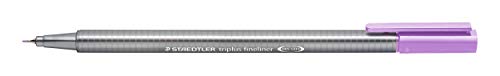 STAEDTLER 334-62 Triplus Fineliner (Dreikant, Superfeine, Metallgefasste Spitze, Linienbreite ca. 0,3 mm, 10 Stück) lavendel von Staedtler