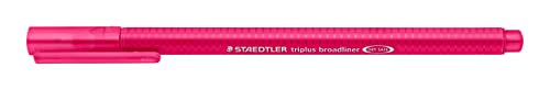 STAEDTLER 338-23 VE triplus broadliner (ergonomische Dreikantform, dry Safe, Tinte auf Wasserbasis, auswaschbar, Strichbreite 0,8 mm, Kartonetui mit 10 broadlinern) bordeaux-rot von Staedtler