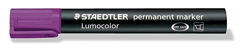STAEDTLER 350-6 Lumocolor Marker permanent Keilspitze, 2 oder 5 mm, 10 Stück, violett von Staedtler