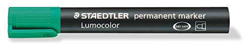 STAEDTLER 352-5 Lumocolor Marker permanent Rundspitze, 2 mm, 10 Stück, grün von Staedtler