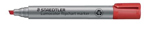 STAEDTLER 356 B-2 Lumocolor Flipchartmarker Keilspitze, 2 oder 5 mm, 10 Stück, rot von Staedtler