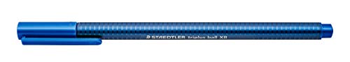 STAEDTLER 437 XB-3 VE Kugelschreiber triplus ball (ergonomischer Dreikantschaft, Linienbreite XB, Farbe blau, wischfest, Kartonetui mit 10 Kugelschreibern) von STAEDTLER