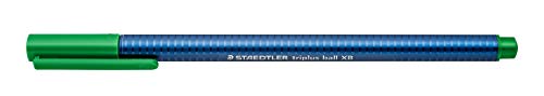 STAEDTLER 437 XB-5 VE Kugelschreiber triplus ball (ergonomischer Dreikantschaft, Linienbreite XB, Farbe grün, wischfest, Kartonetui mit 10 Kugelschreibern) von Staedtler