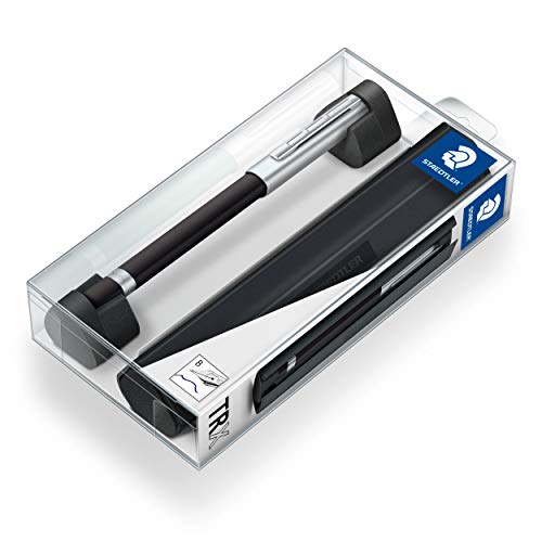 STAEDTLER 476TRX9 B ST Füller Trx (ergonomische Dreikantform, matte samtweiche Aluminium-Oberfläche, Aufsteckkappe, Standard Tintenpatrone, hochwertige Edelstahlfeder, Farbe: schwarz, Strichstärke B) STAEDTLER 476TRX9 B ST Füller Trx (ergonomische Dreikantform, matte samtweiche Aluminium-Oberfläche, Aufsteckkappe, Standard Tintenpatrone, hochwertige Edelstahlfeder, Farbe: schwarz, Strichstärke B) von STAEDTLER