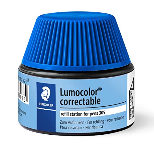 STAEDTLER 487 05 Lumocolor correctable Nachfüllstation für 305, 15-20x Nachfüllen, blau von Staedtler