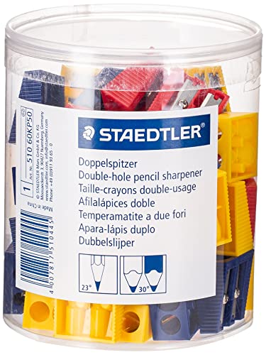 STAEDTLER 510 60KP50 Doppelspitzer für Bleistifte farblich sortiert, 50 Stück in Köcherpackung STAEDTLER 510 60KP50 Doppelspitzer für Bleistifte farblich sortiert, 50 Stück in Köcherpackung von Staedtler