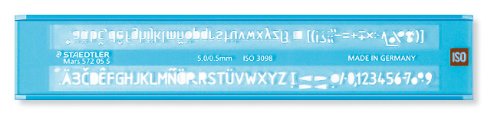 STAEDTLER 572 Mars Schriftschablone, blau-transparent, 0.5mm von Staedtler
