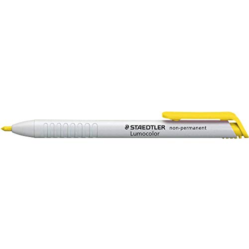 STAEDTLER 768N Lumocolor non-permanent omnichrom Trockenmarker wasserlöslich, 3,0mm, gelb, 1 Stück (1er Pack) von STAEDTLER