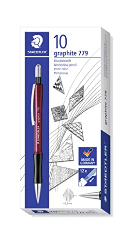 STAEDTLER 779 05-2 Druckbleistift graphite gefüllt mit B-Minen, Minendurchmesser 0.5 mm, 10 Stück im Kartonetui, rot STAEDTLER 779 05-2 Druckbleistift graphite gefüllt mit B-Minen, Minendurchmesser 0.5 mm, 10 Stück im Kartonetui, rot von Staedtler