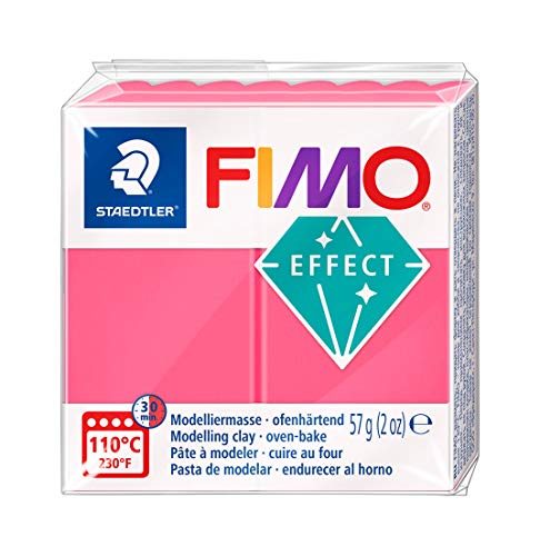 STAEDTLER 8020-204 - Fimo Effect Normalblock, 57 g, rot transluzent von Staedtler