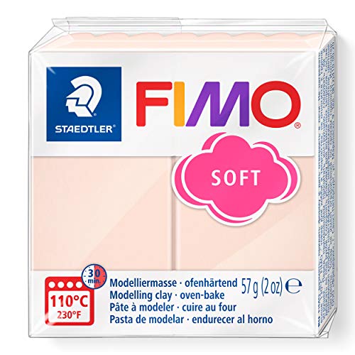 STAEDTLER 8020-43 - Fimo Soft Normalblock, Modelliermasse, 57 g, blassrosa, 1 Packung von Staedtler