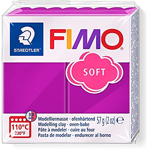 STAEDTLER 8020-61 - Fimo Soft Normalblock, Modelliermasse, 57 g, purpur von Staedtler