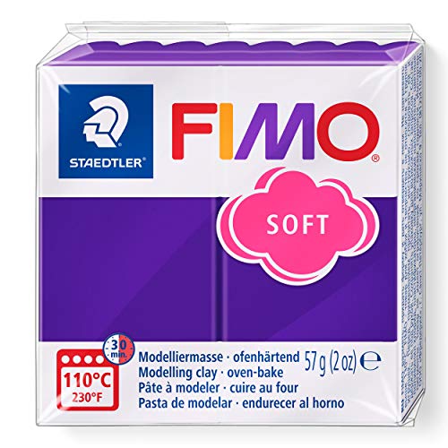 STAEDTLER 8020-63 - Fimo Soft Normalblock, Modelliermasse, 57 g, pflaume, 1 Packung von Staedtler