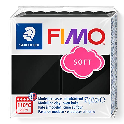STAEDTLER 8020-9 - Fimo Soft Normalblock, Modelliermasse, 57 g, schwarz von Staedtler