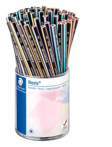 STAEDTLER Bleistift Noris 118, Dreikantform für entspanntes Schreiben und Malen, sehr gute Qualität, Härtegrad HB, 72 Bleistifte in 6 Pastellfarben im Kartonköcher, 118 KP72PA STAEDTLER Bleistift Noris 118, Dreikantform für entspanntes Schreiben und Malen, sehr gute Qualität, Härtegrad HB, 72 Bleistifte in 6 Pastellfarben im Kartonköcher, 118 KP72PA von Staedtler