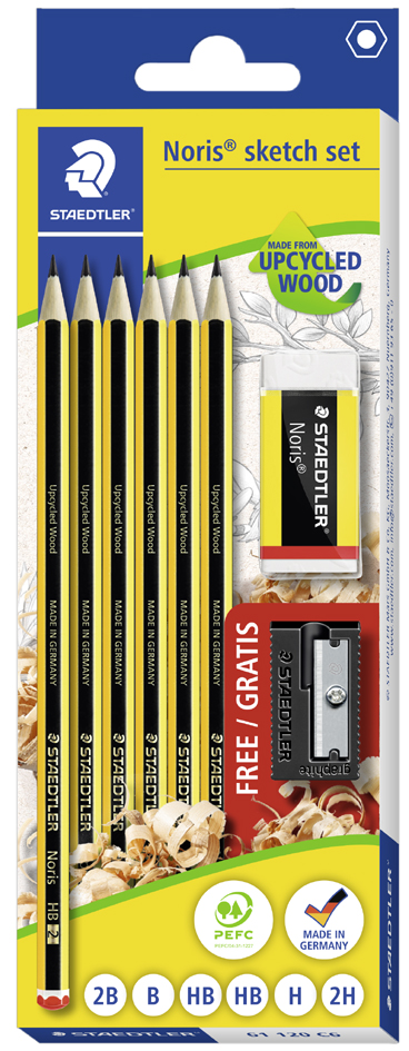 STAEDTLER Bleistift-Set Noris + Radierer + GRATIS Spitzer von Staedtler