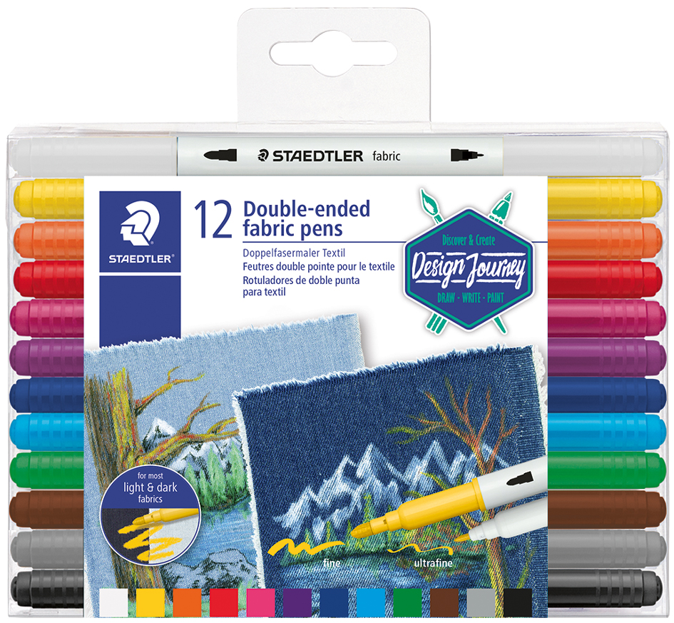 STAEDTLER Doppel-Fasermaler Textil Design Journey, 12er Etui von Staedtler